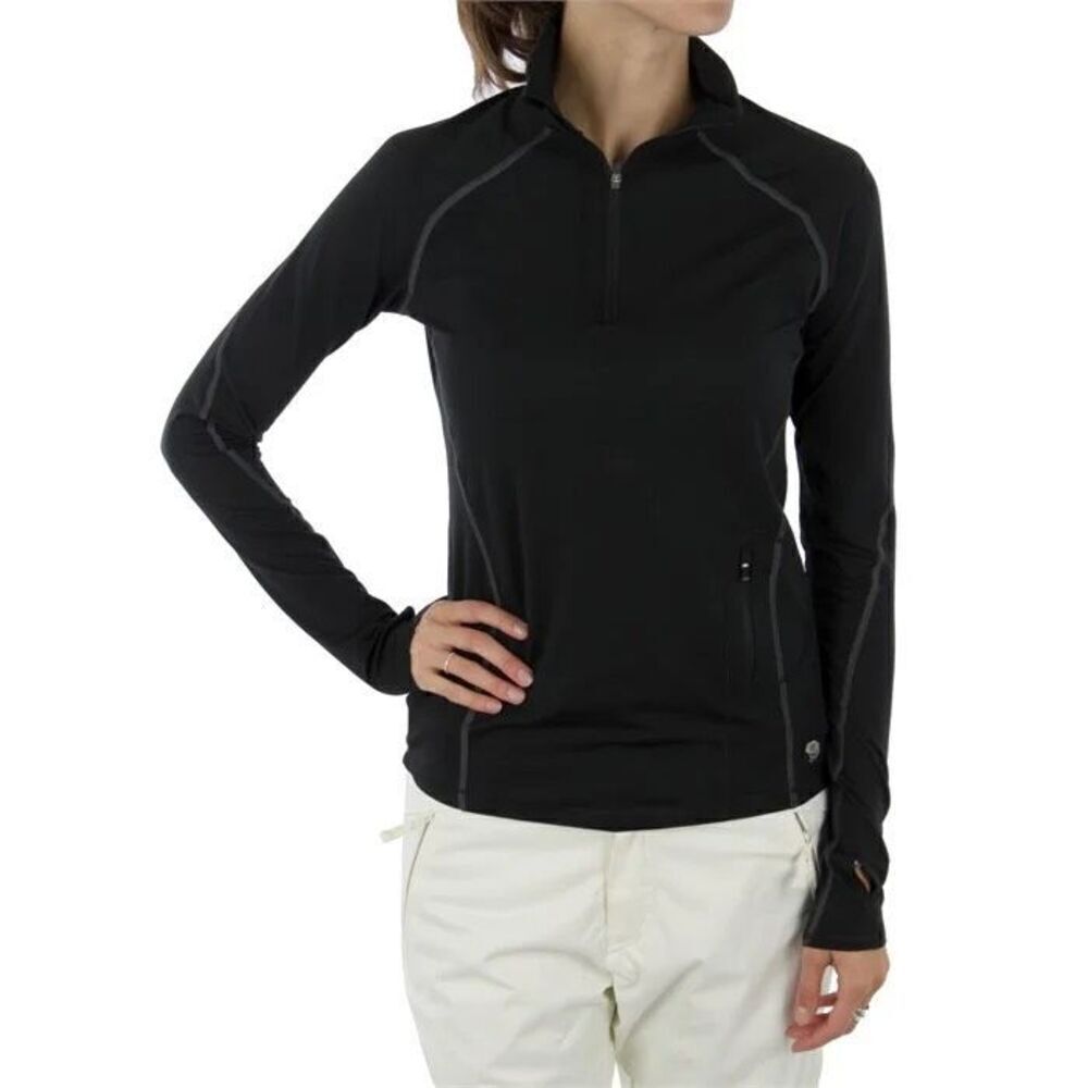 Mountain Hardwear Black Butter Zippity Long Sleeve Top - Women’s L